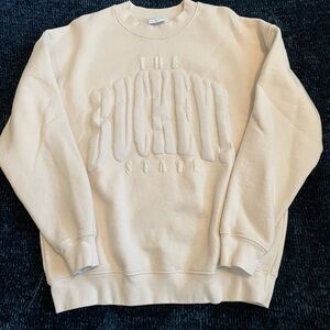 Cream Sweater with Embossed Design